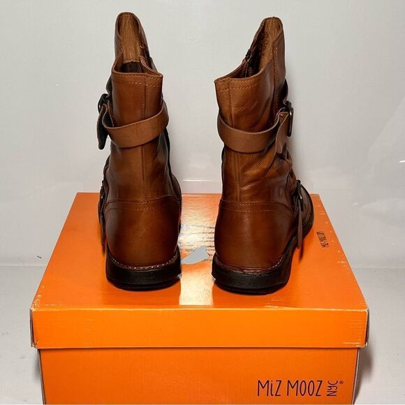 Miz Mooz Pasha Wide Width Leather Buckled Mid Boots - Picture 5 of 7